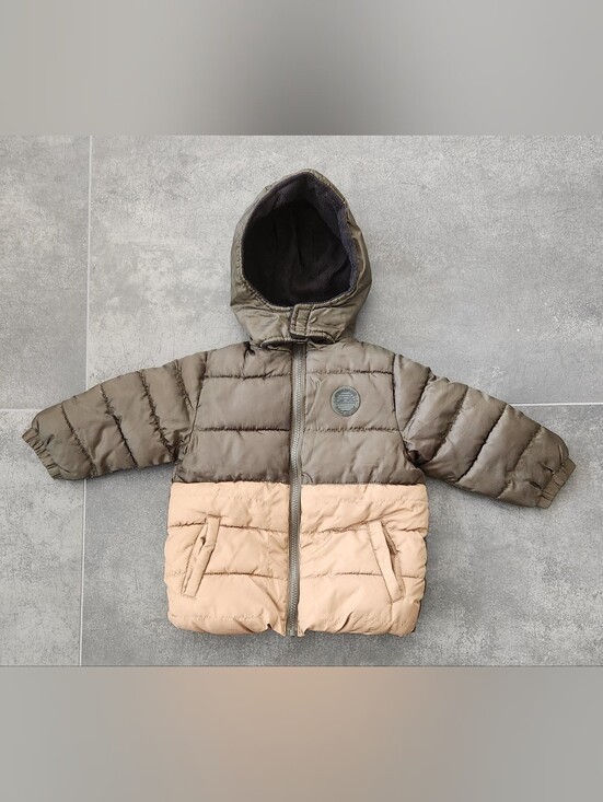 Ixtreme Other - Kids Two-Tone Hooded Puffer Jacket - Taupe & Beige